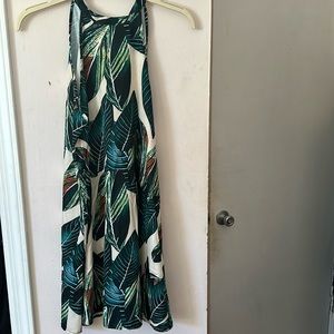 Tropical a line dress with tied back